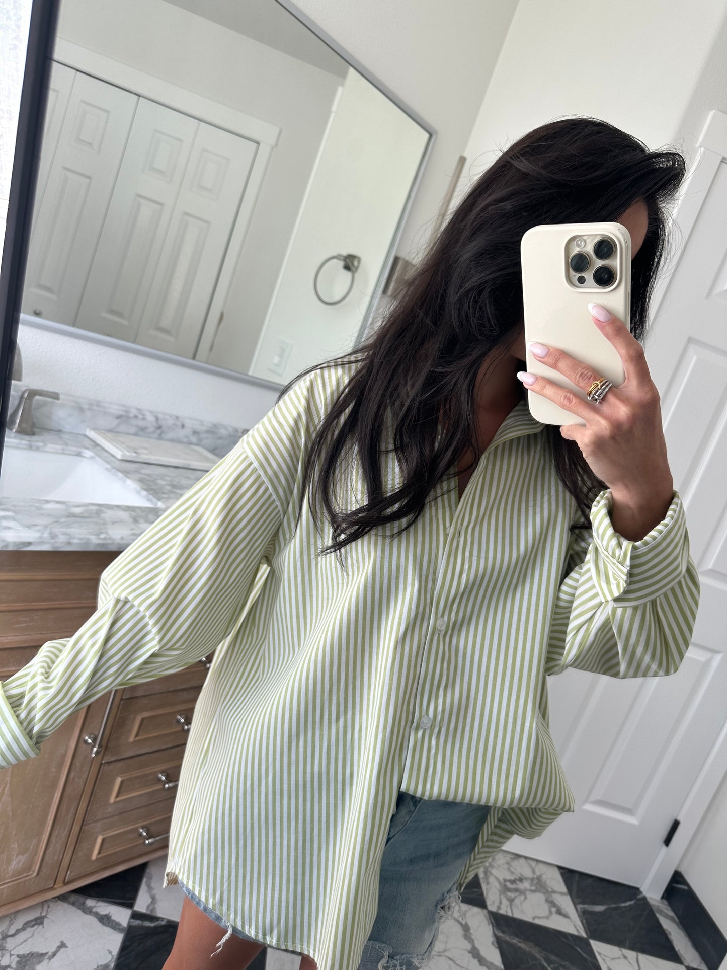 Lime striped shirt