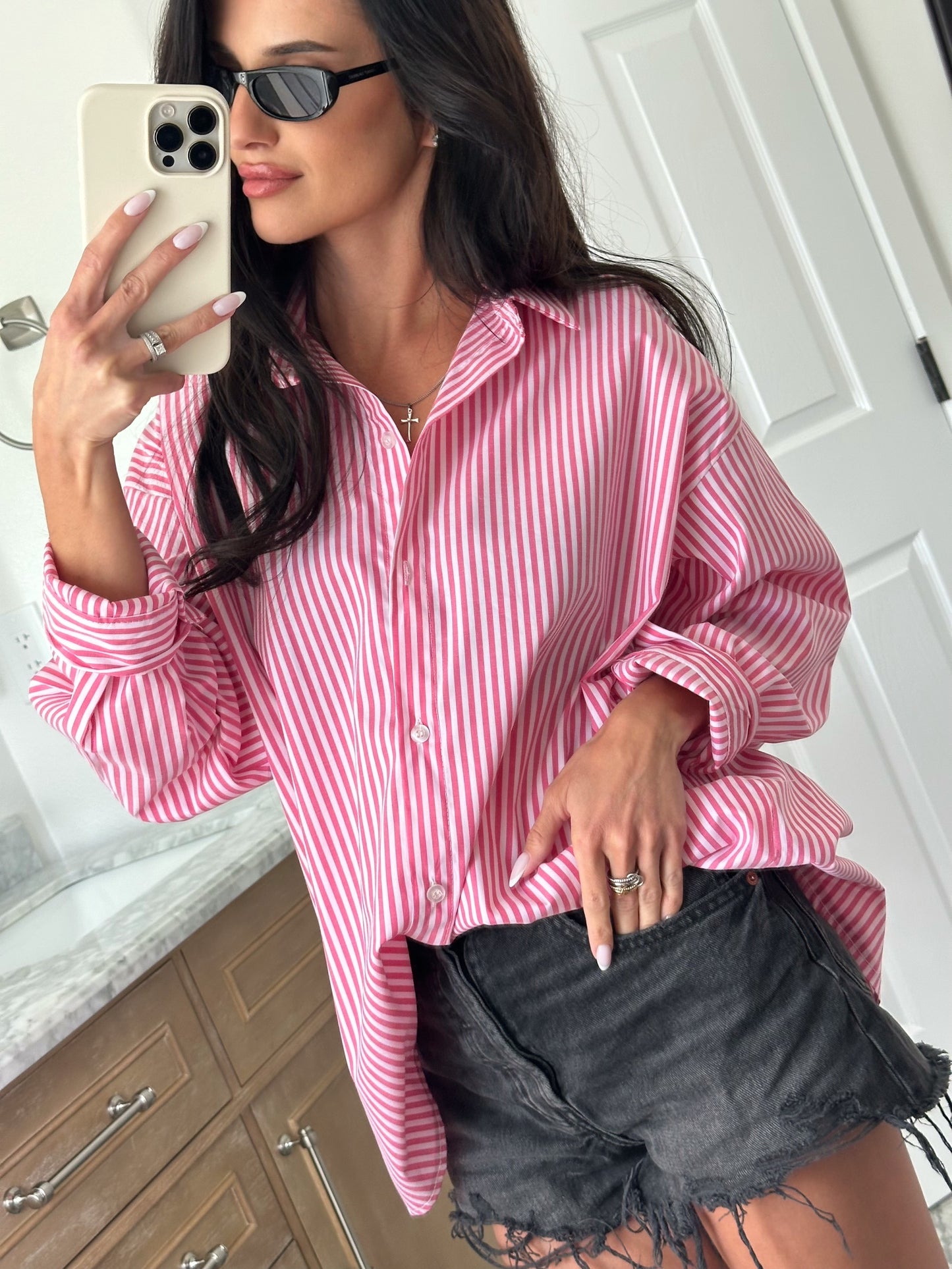 Pink striped shirt