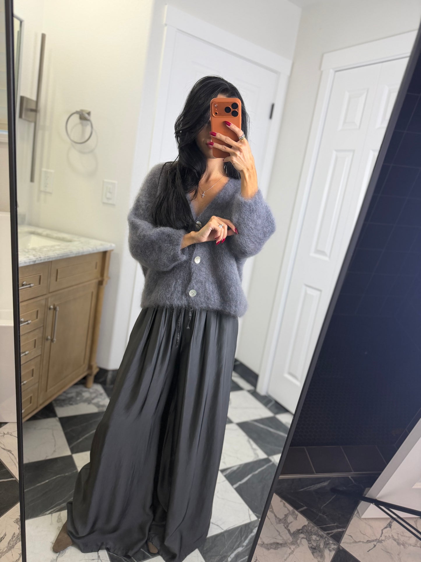 grey mohair cardigan