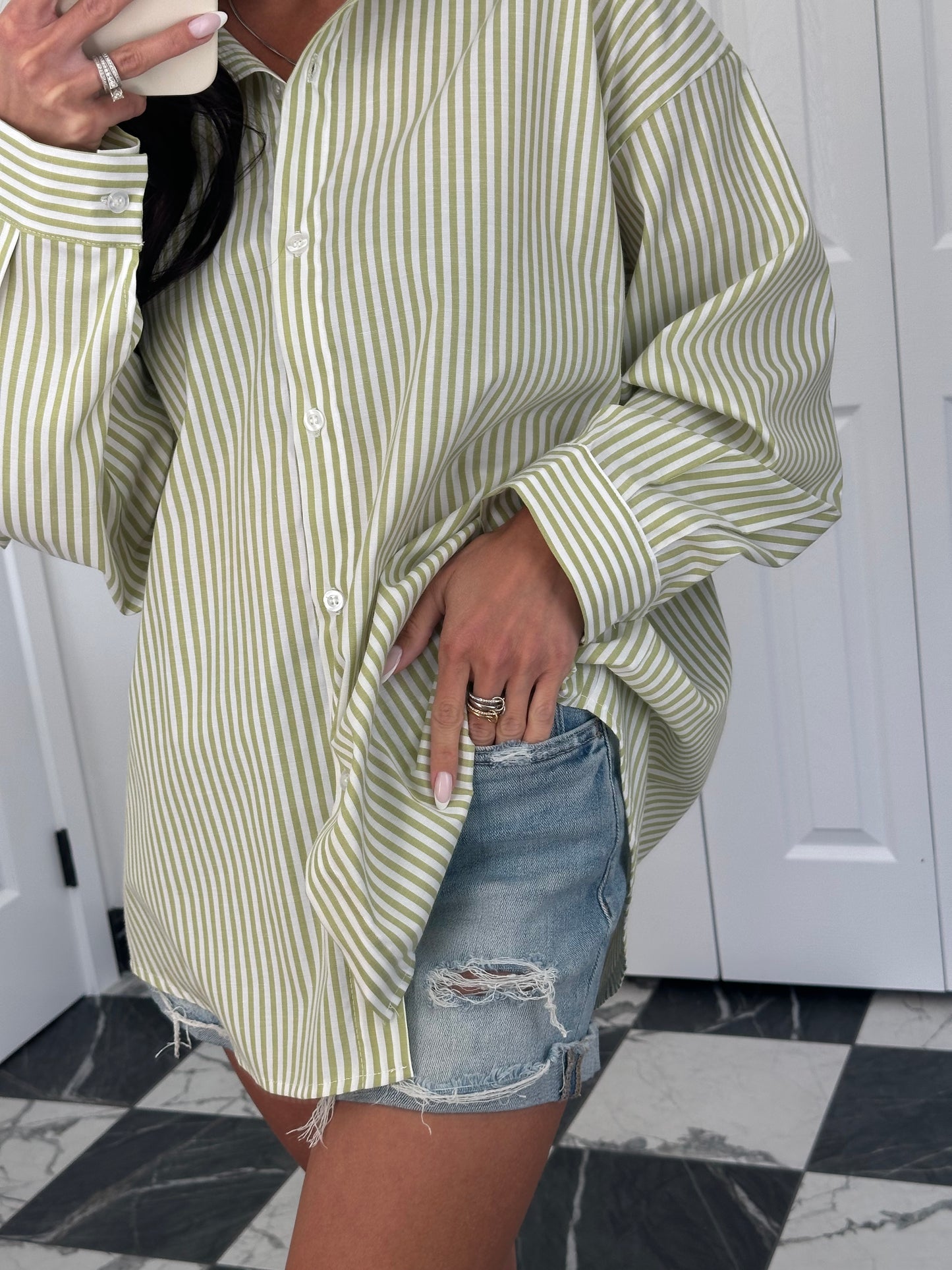 Lime striped shirt
