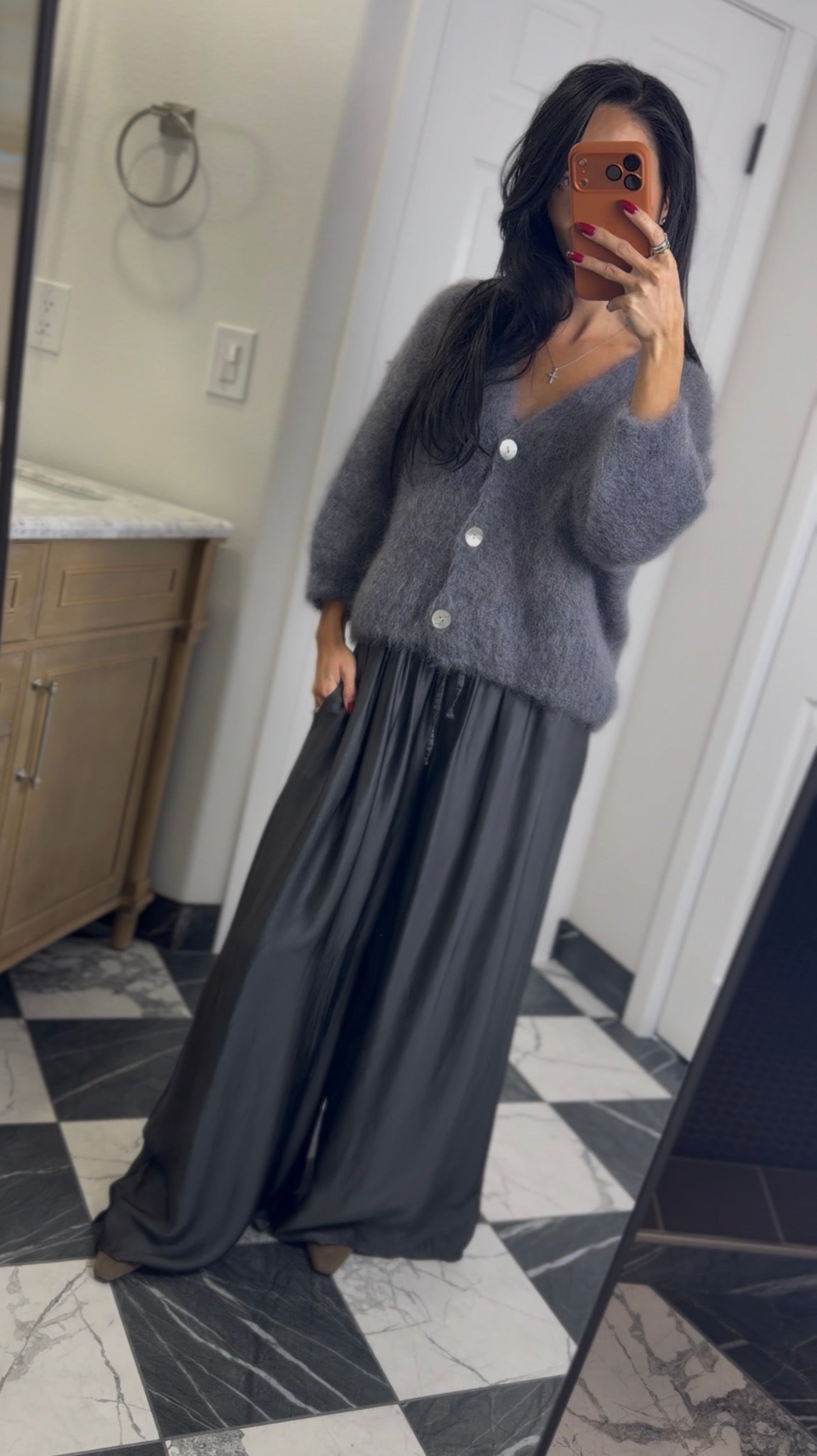 grey mohair cardigan