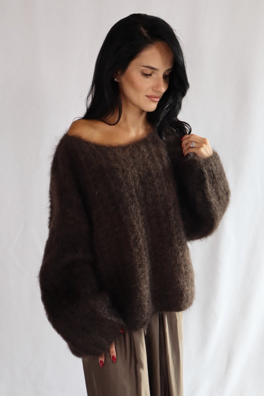 chocolate fluffy sweater