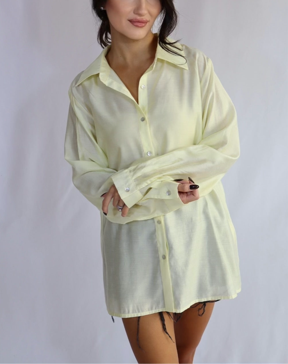 butter yellow shirt