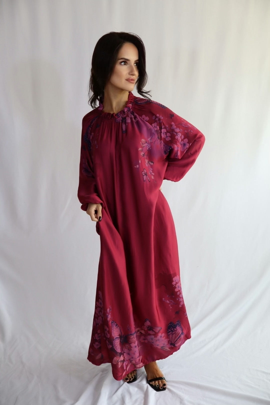 Wine butterfly dress