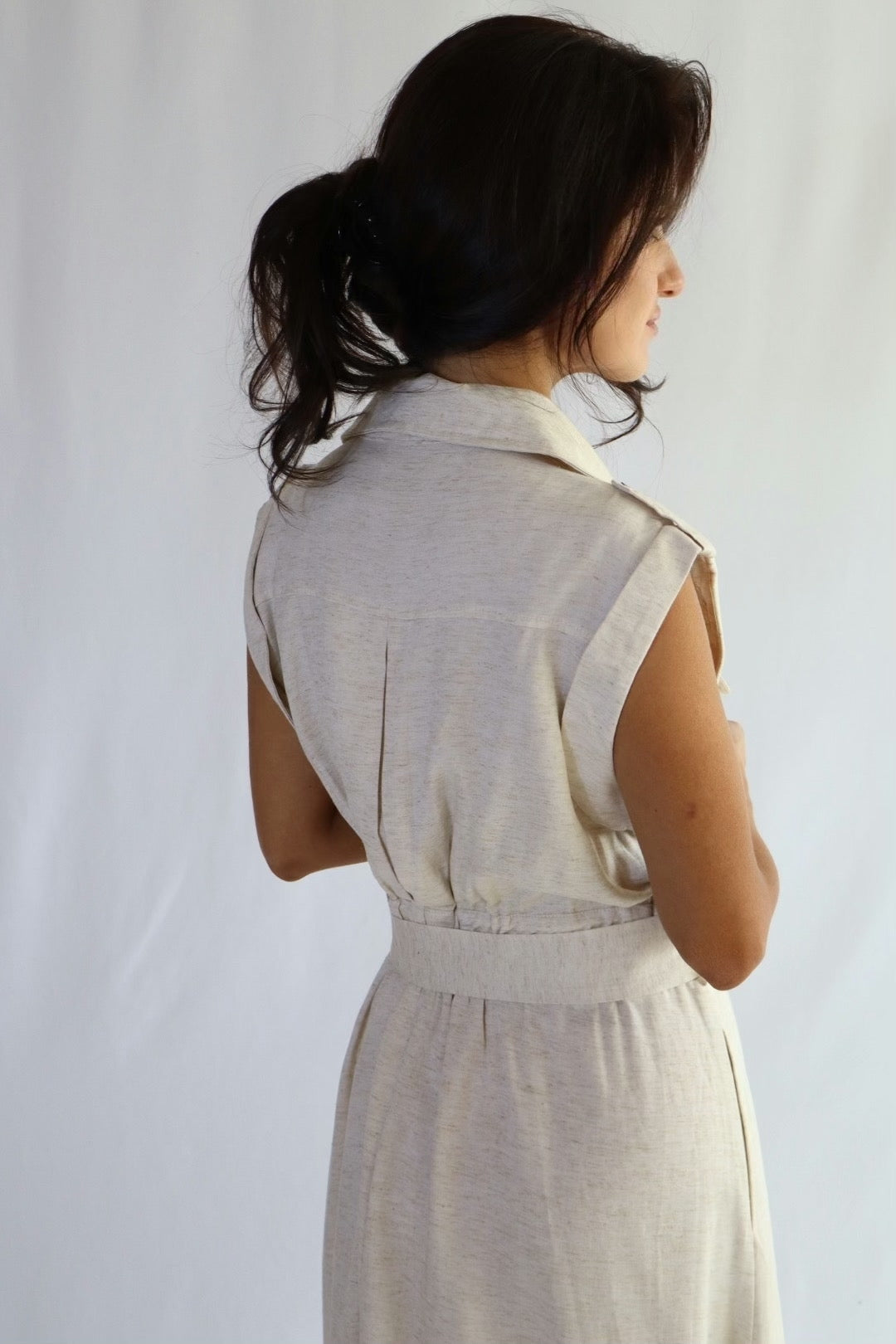 Linen blend maxi dress