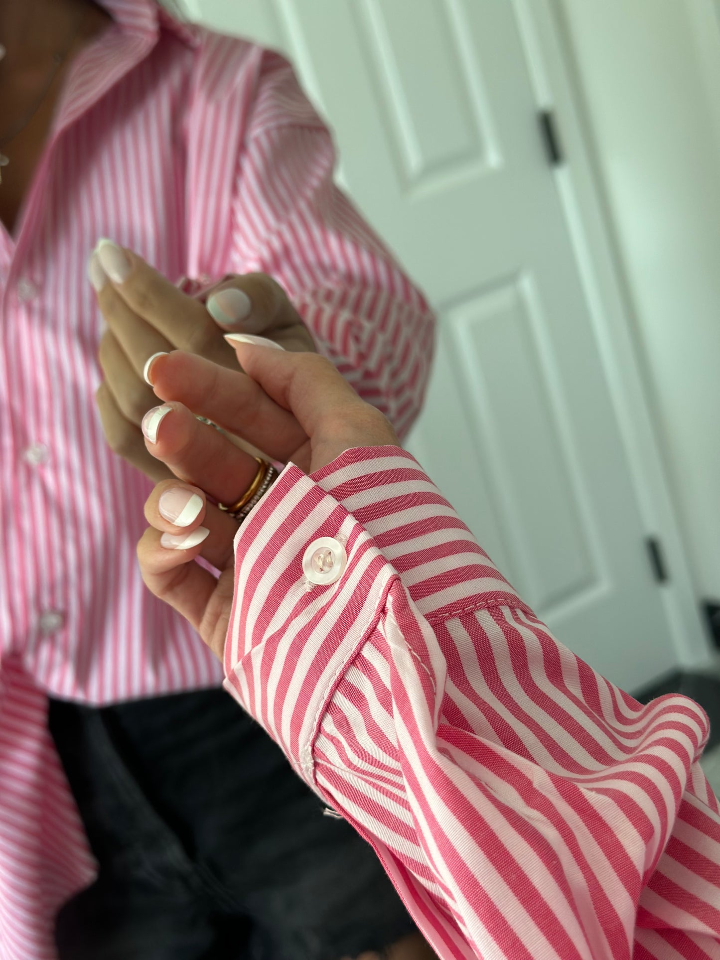 Pink striped shirt