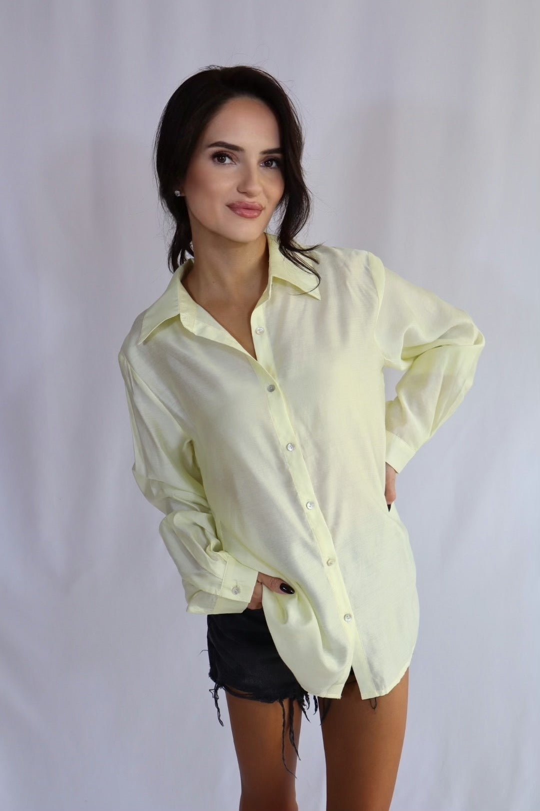 butter yellow shirt