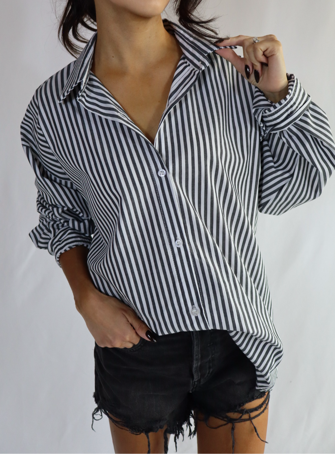 charcoal striped Shirt
