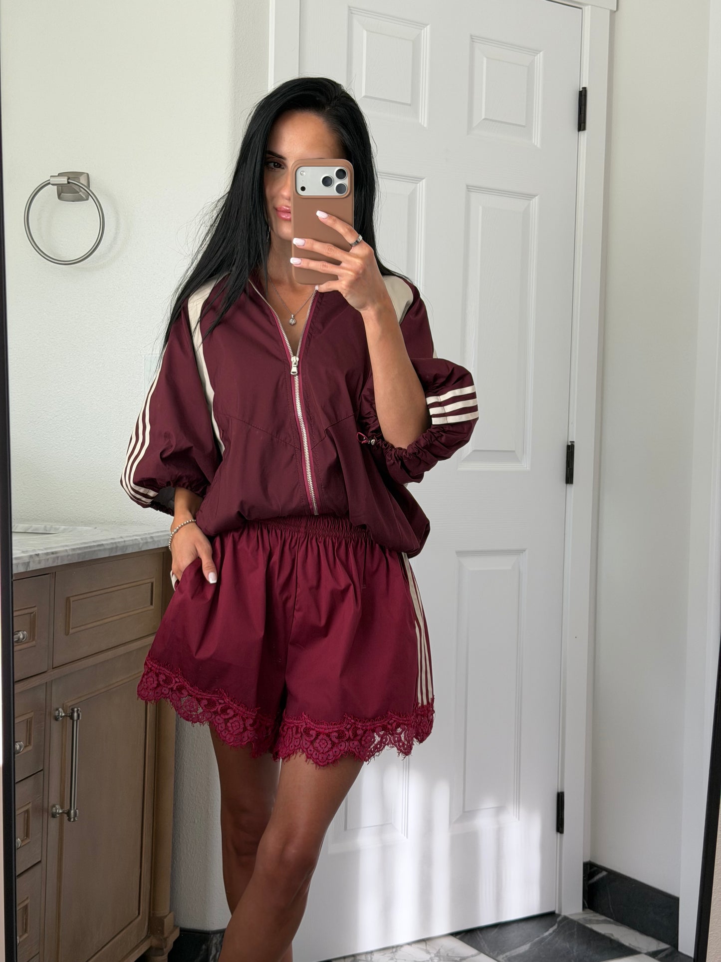 Wine Bomber Jacket