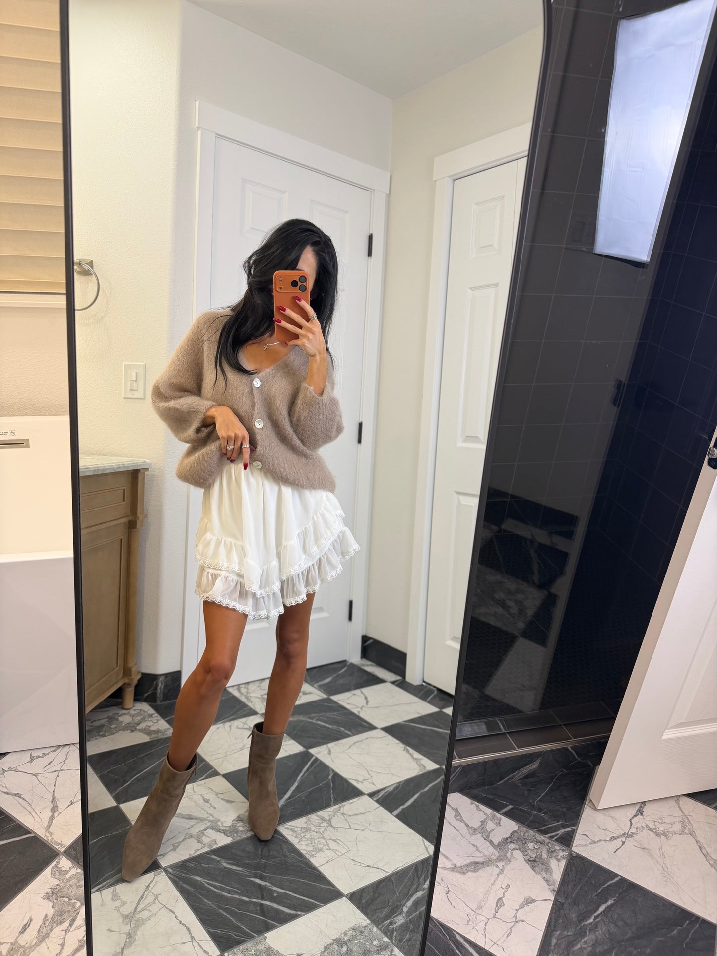 cappuccino mohair cardigan