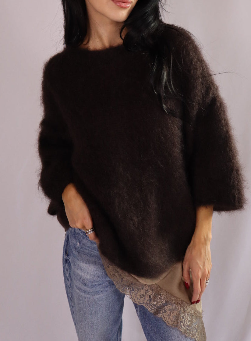 chocolate mohair sweater
