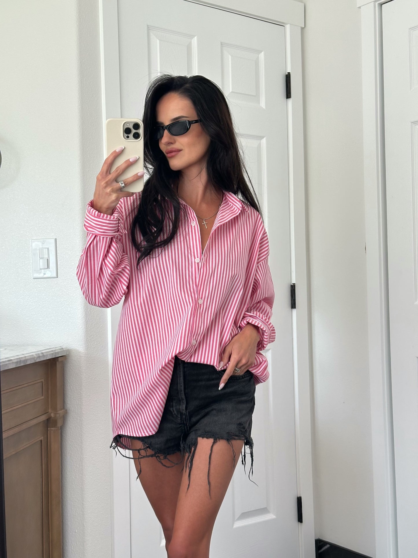 Pink striped shirt
