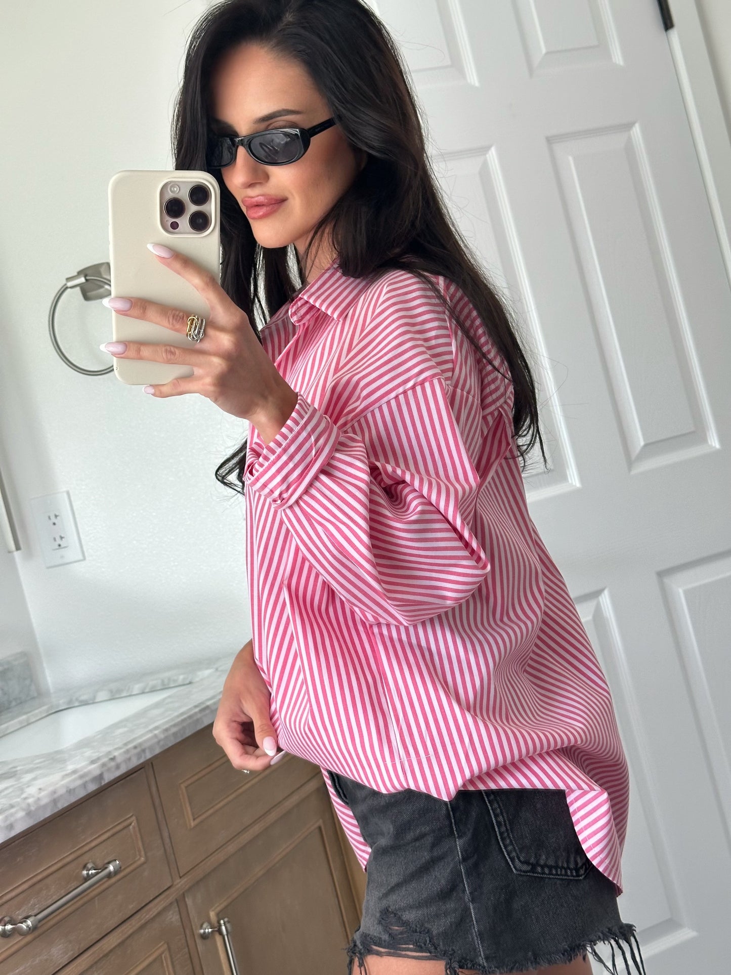 Pink striped shirt