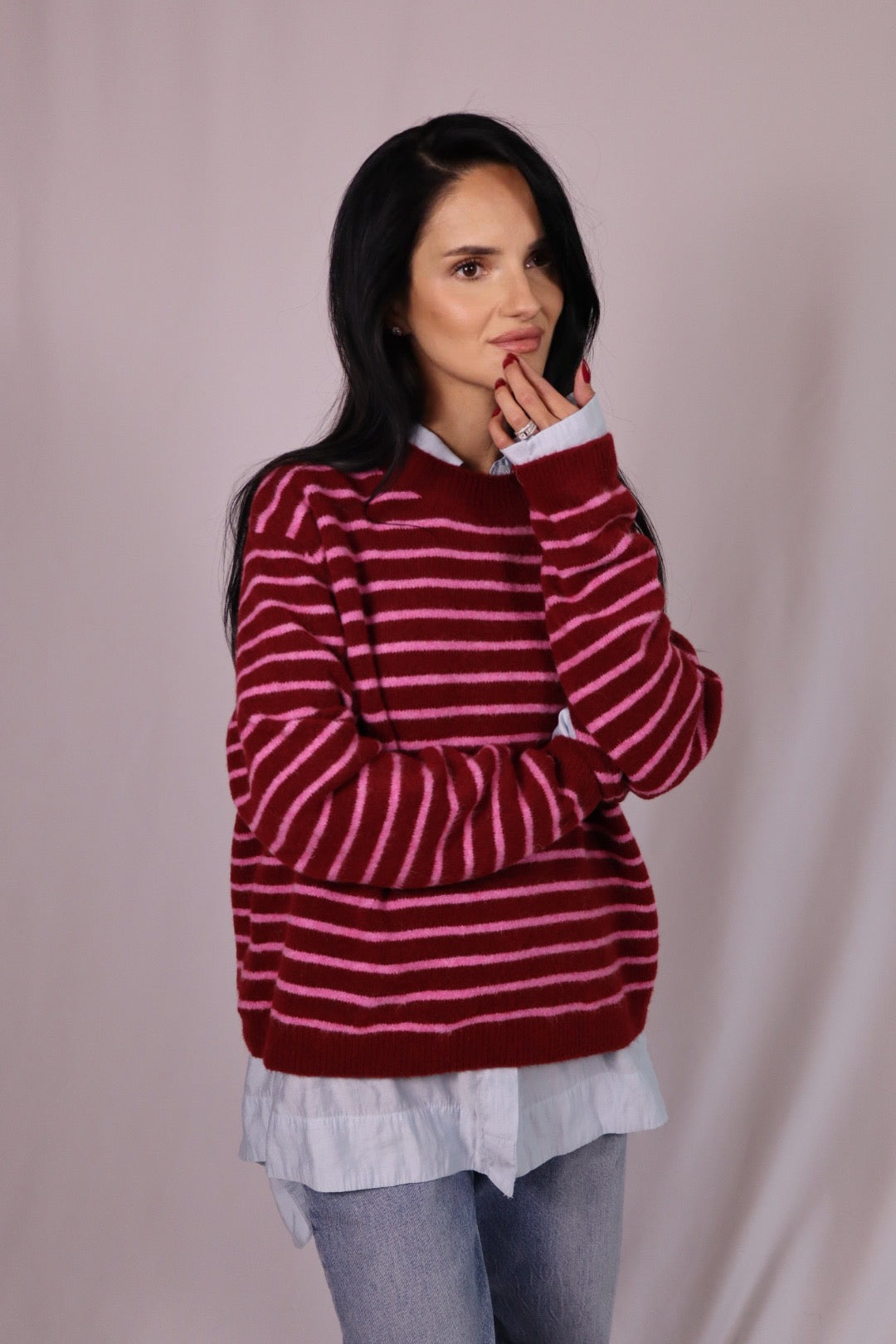 red striped sweater
