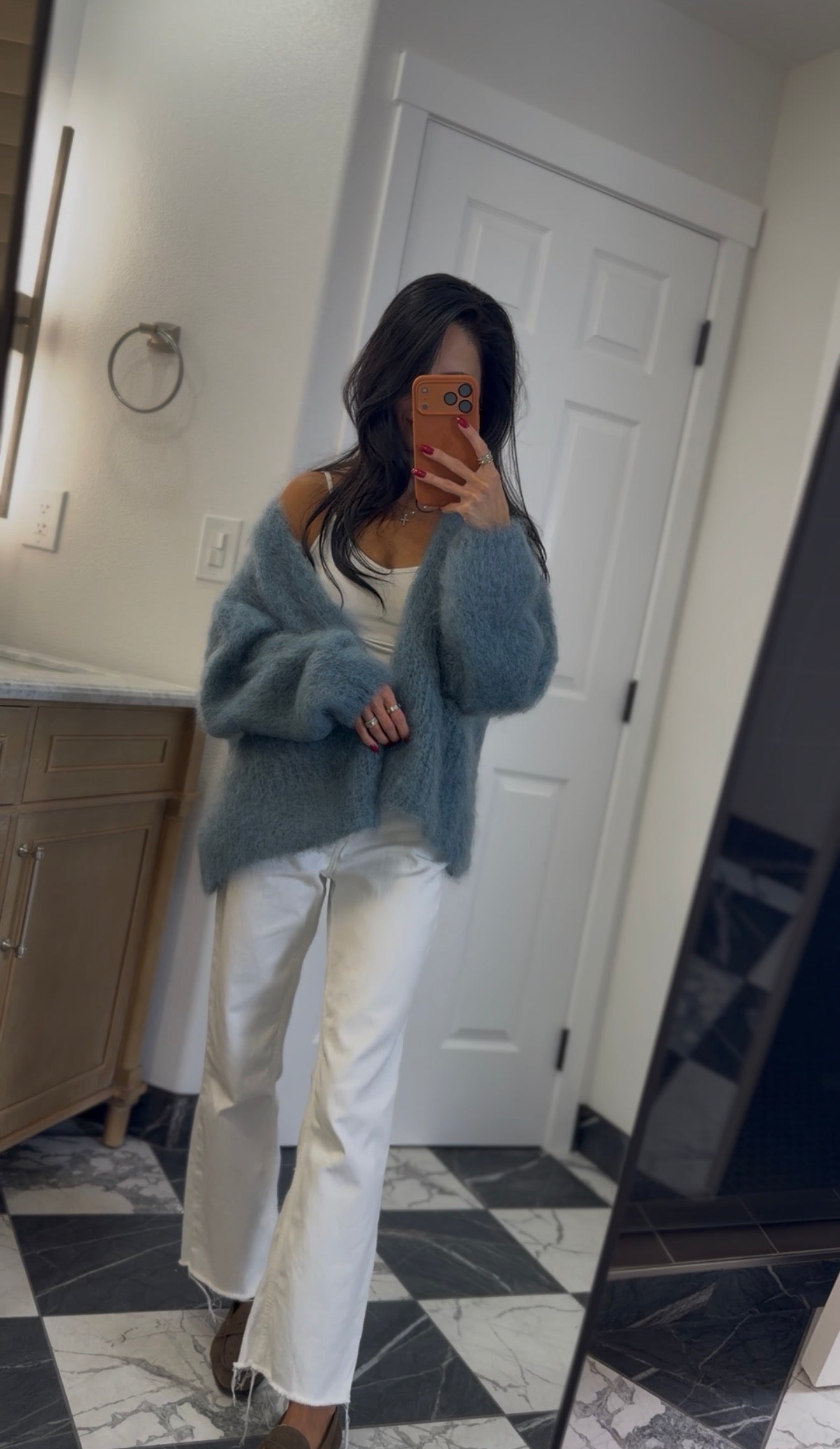 fluffy mohair cardigan