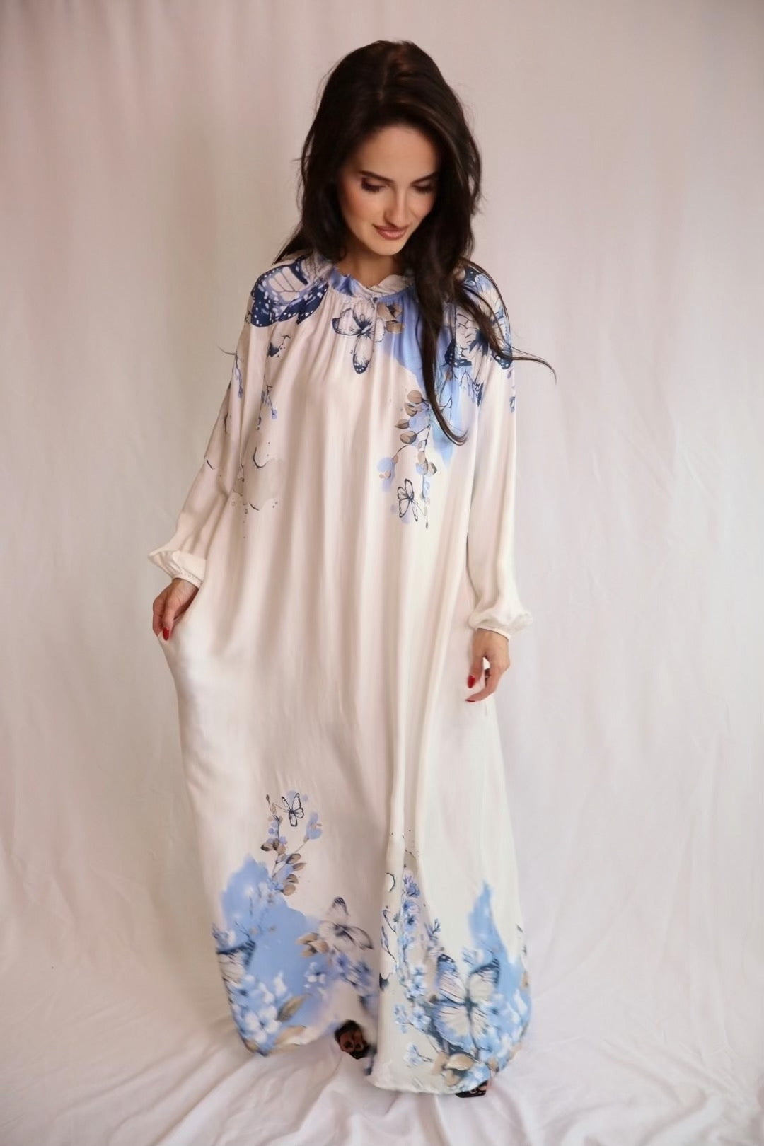White butterfly dress