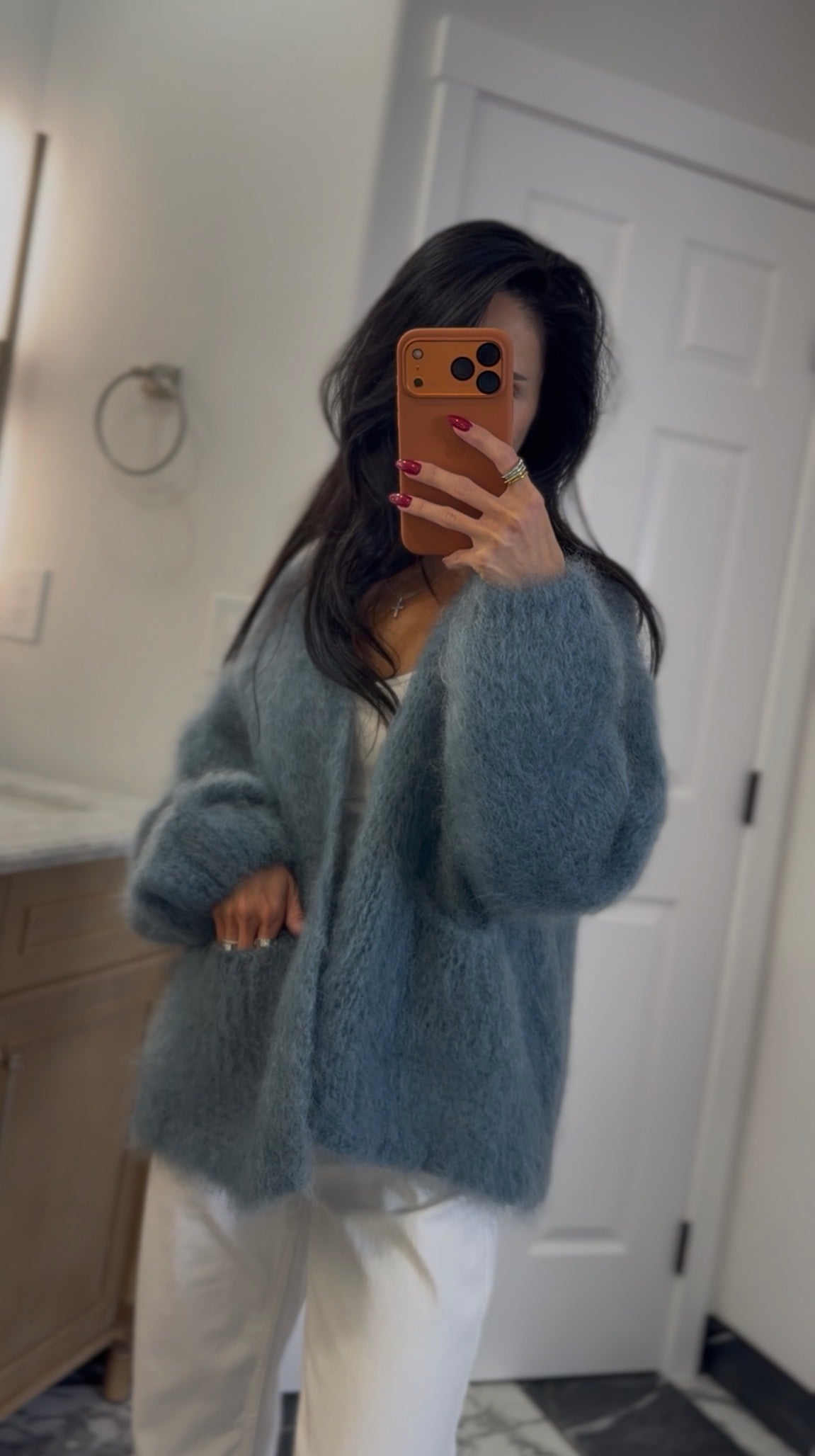 fluffy mohair cardigan
