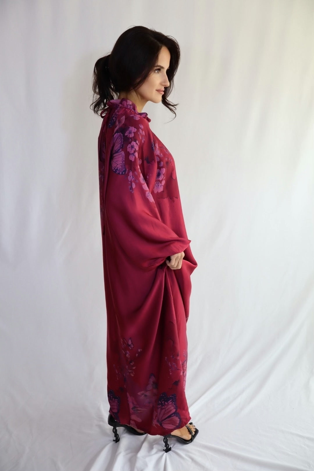 Wine butterfly dress