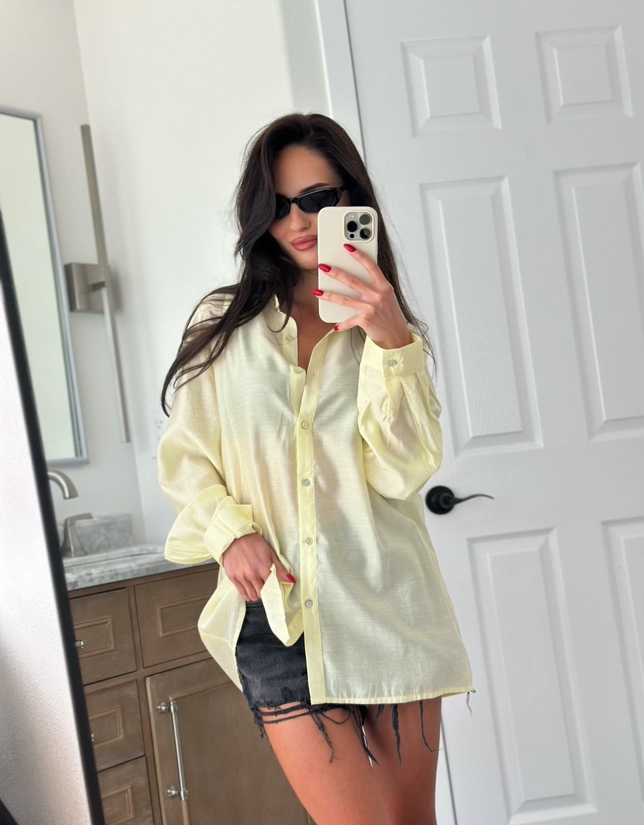 butter yellow shirt