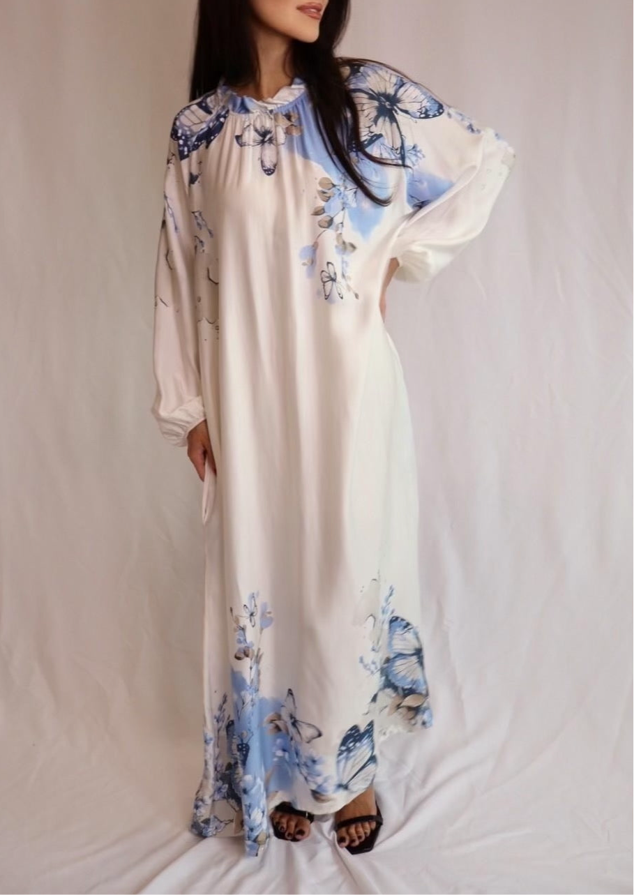 White butterfly dress