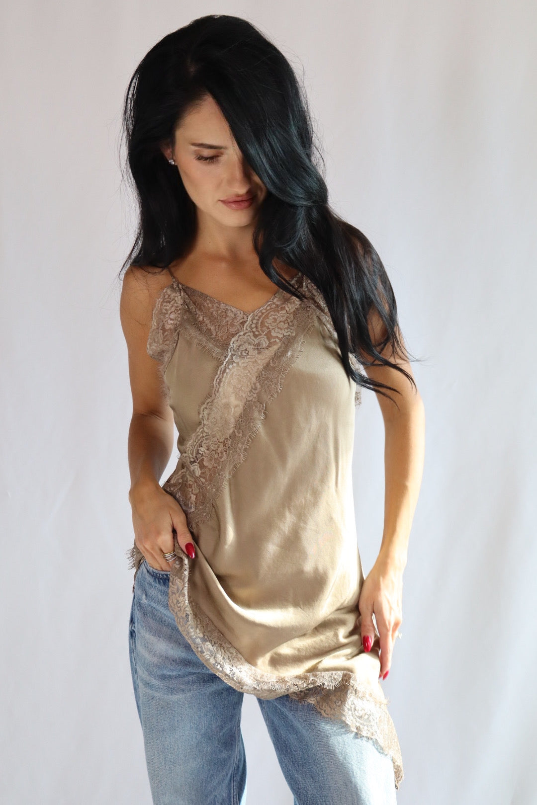 latte Lace Camisole Top