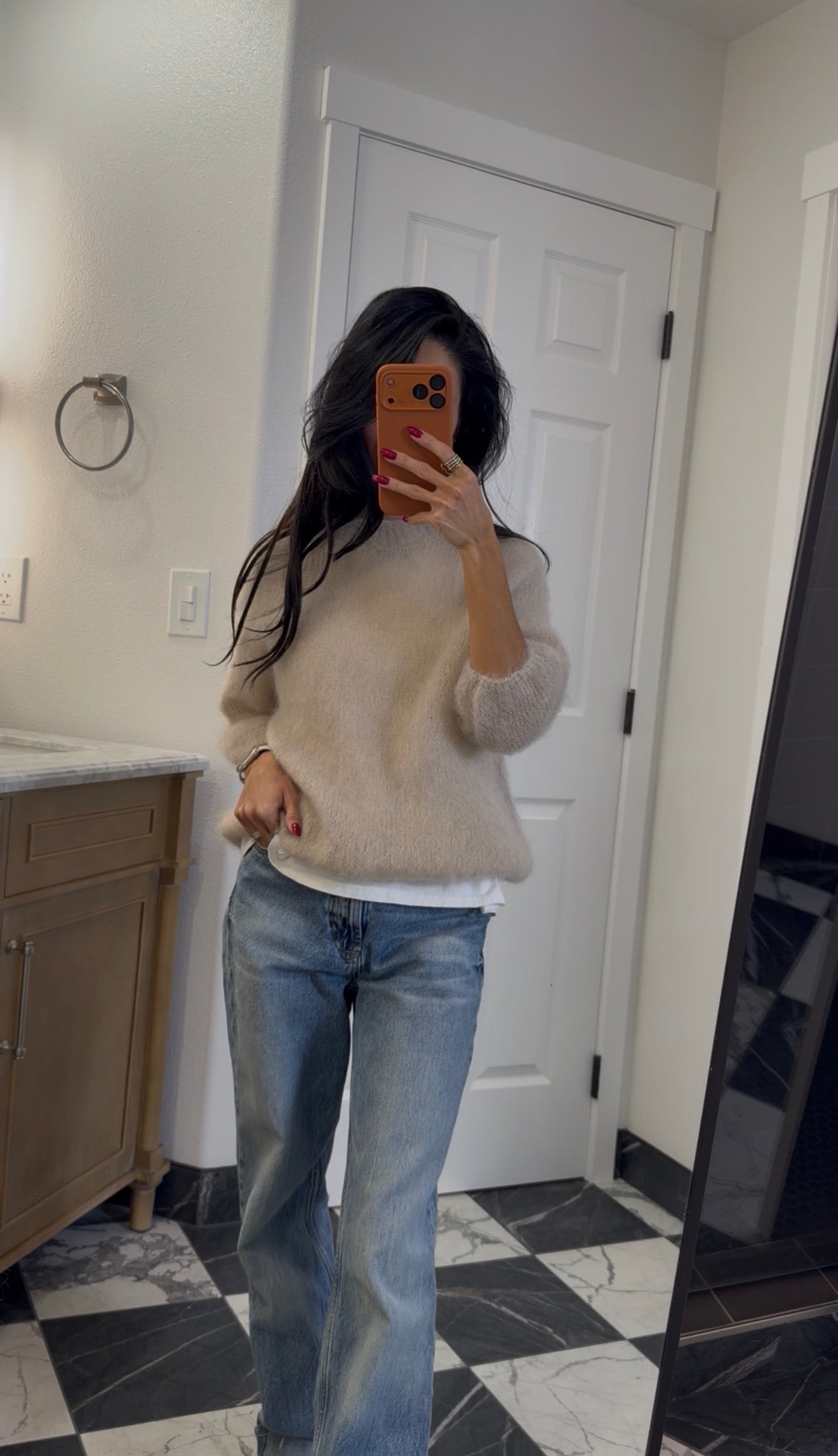 beige sweater