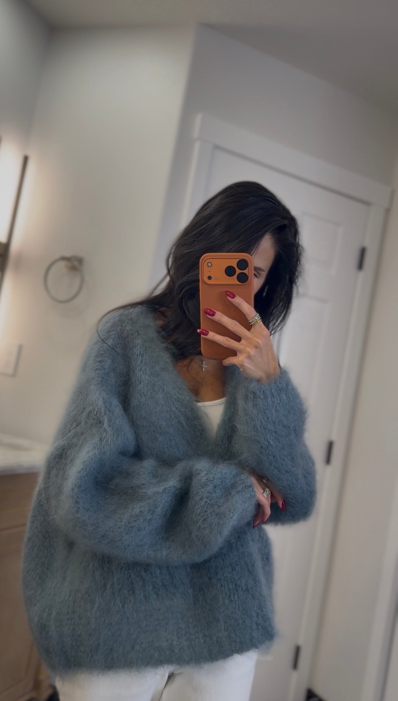 fluffy mohair cardigan