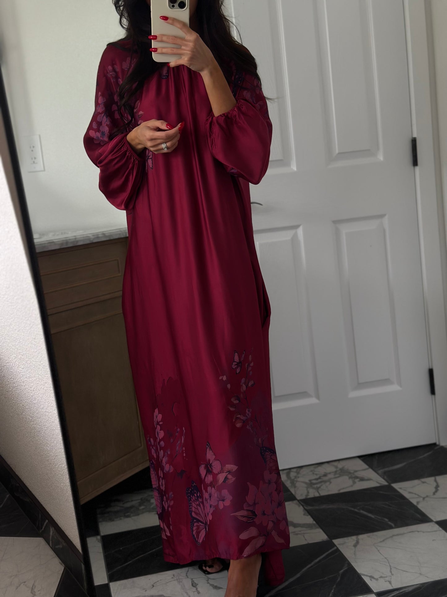 Wine butterfly dress