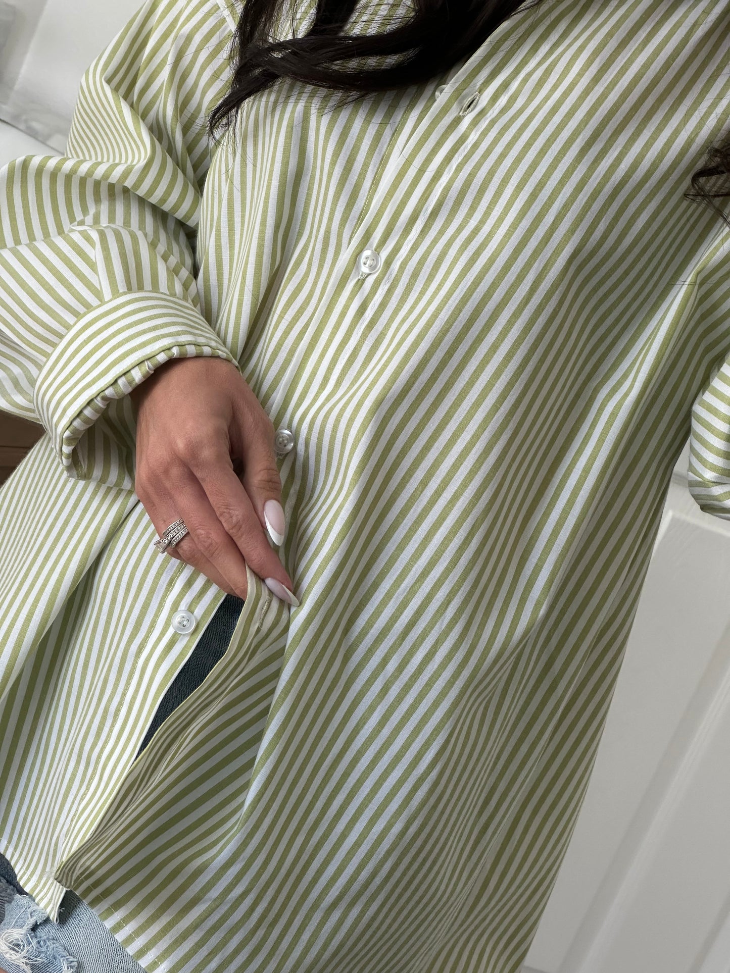 Lime striped shirt