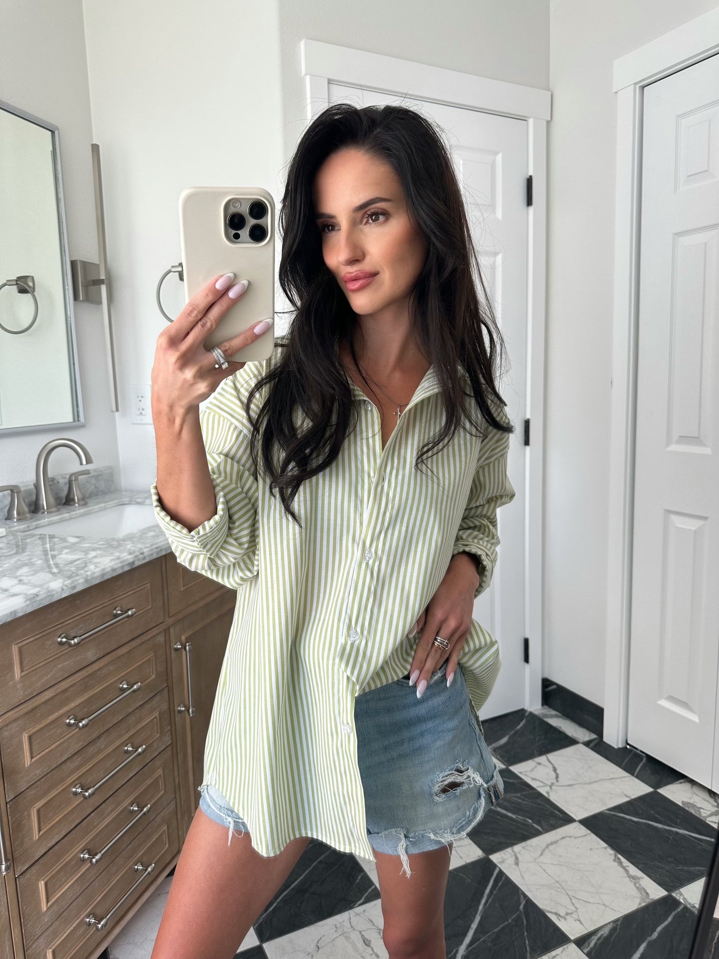 Lime striped shirt