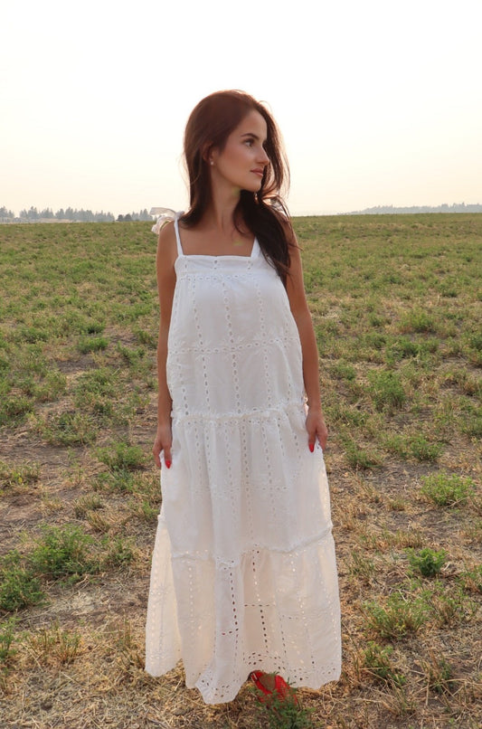 White Embroidery Dress