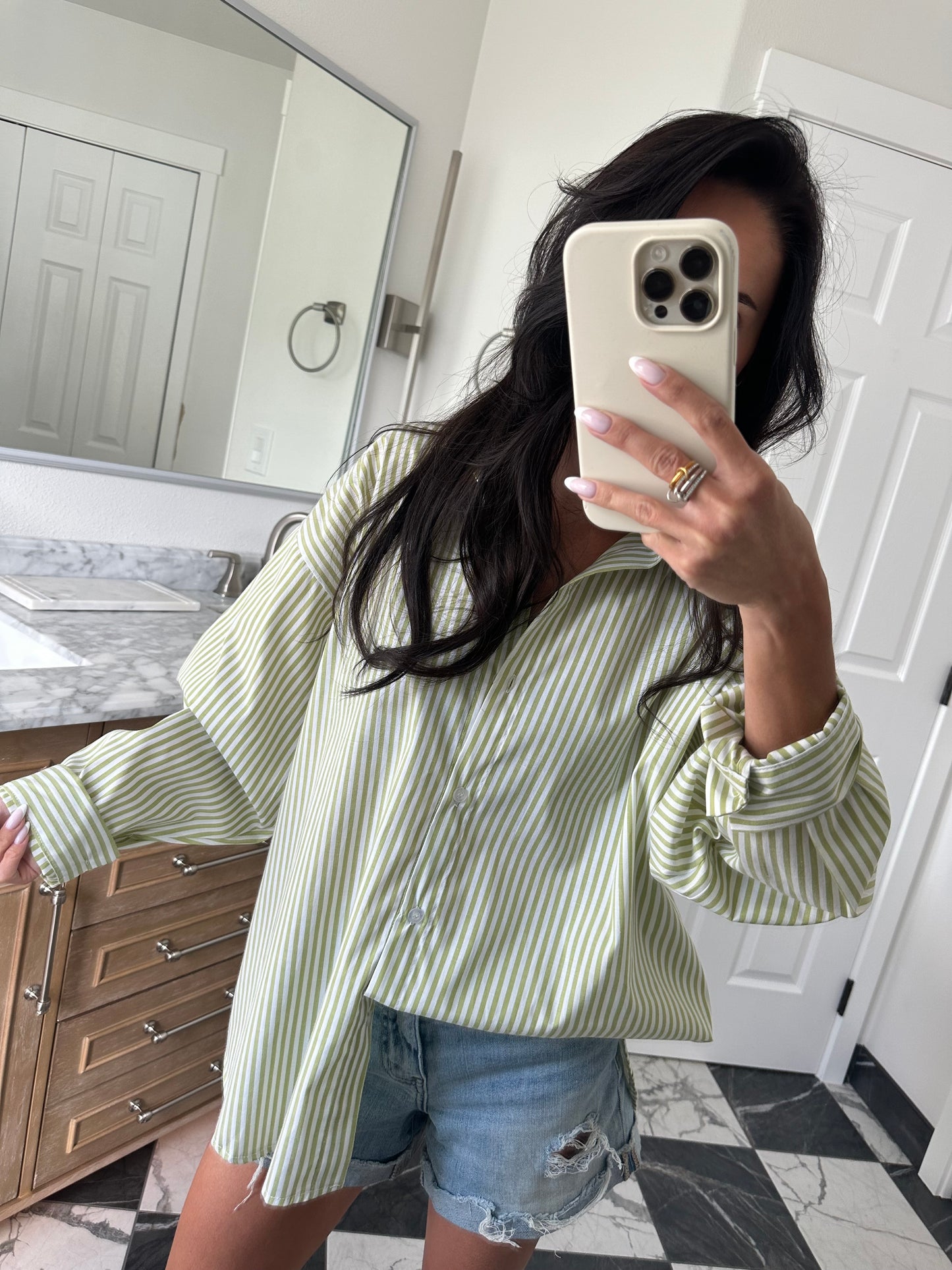 Lime striped shirt