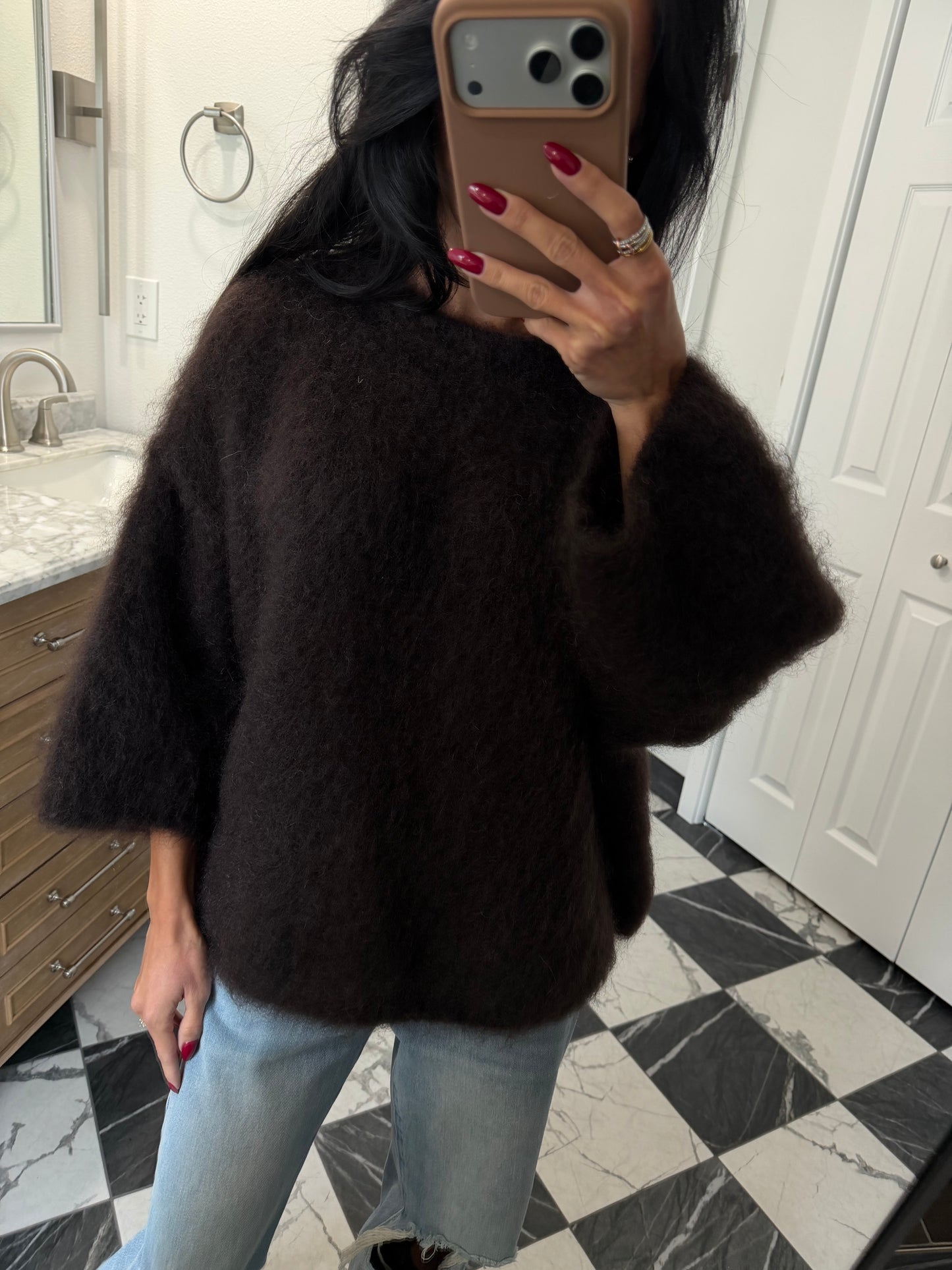chocolate mohair sweater