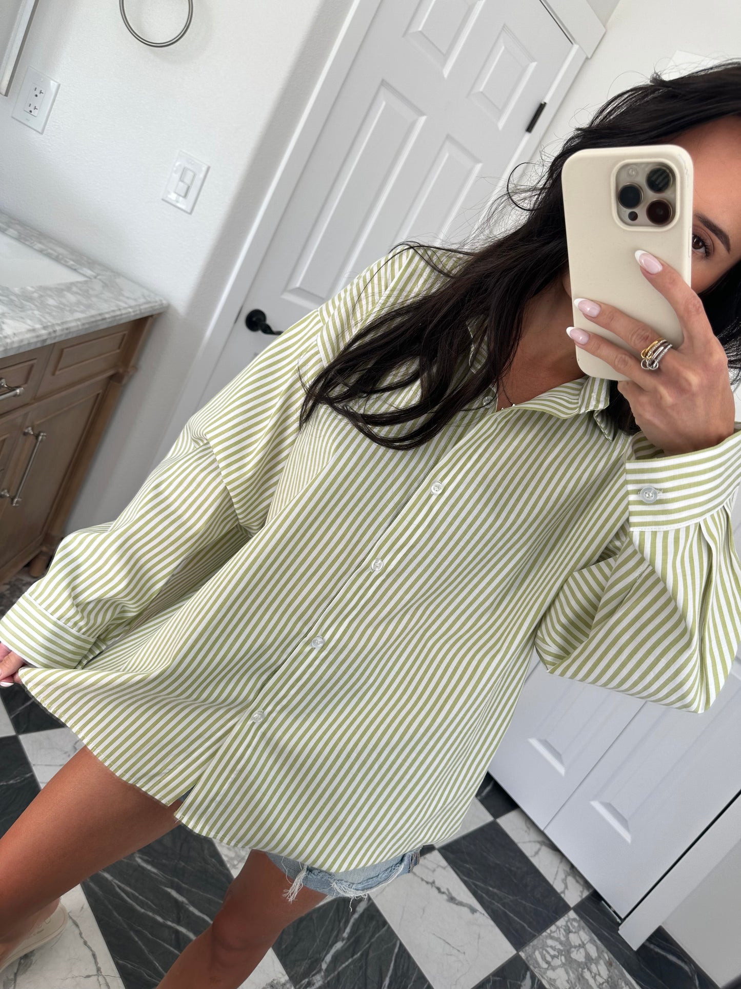 Lime striped shirt