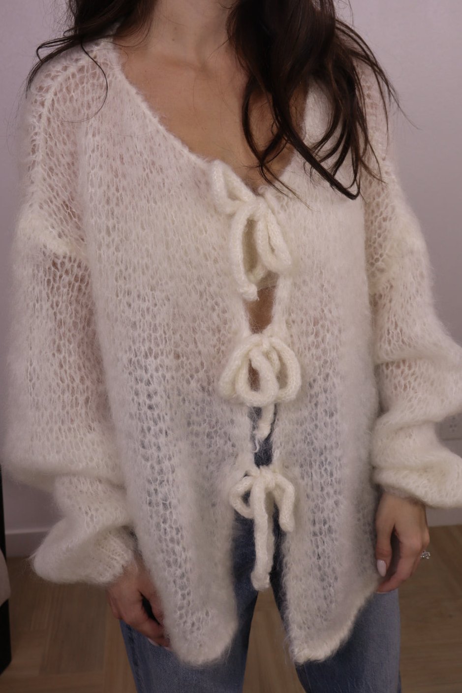 Ivory Mohair Cardigan