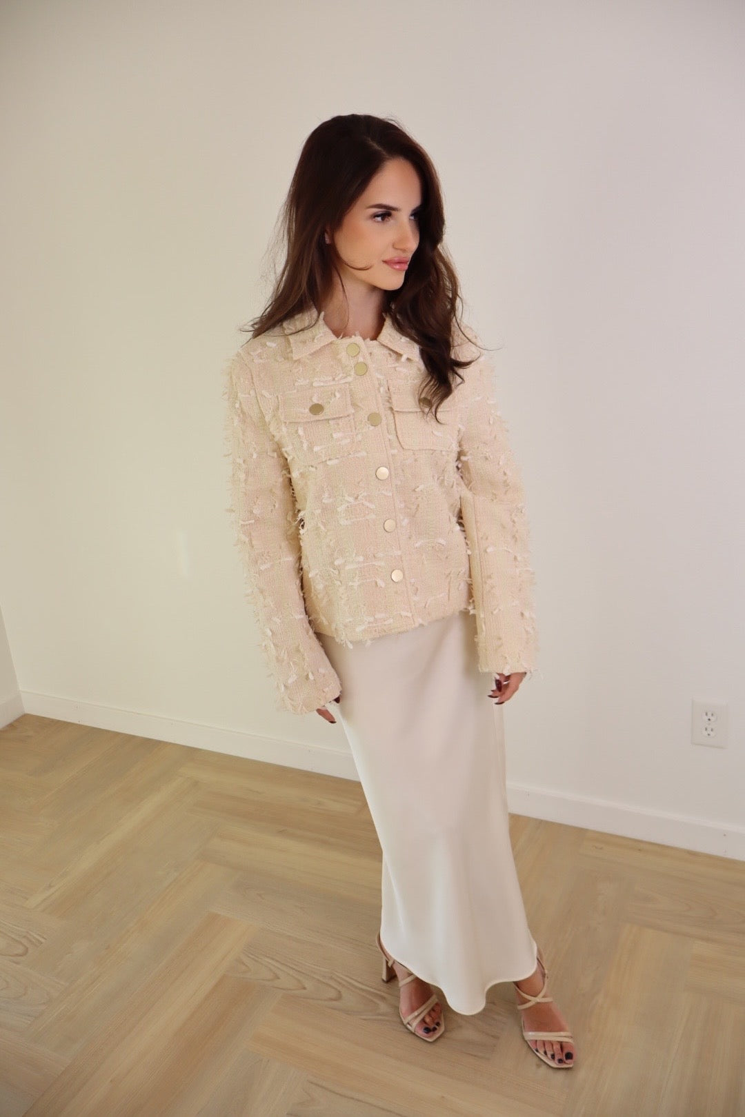 Ivory Blush Textured Jacket