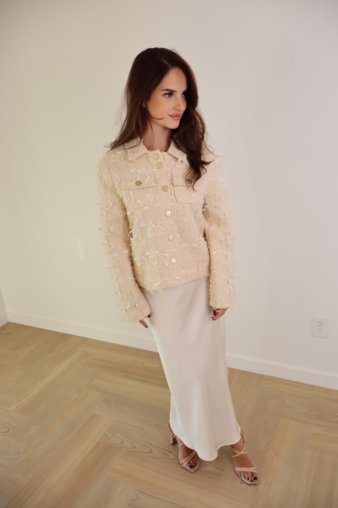Ivory Blush Textured Jacket