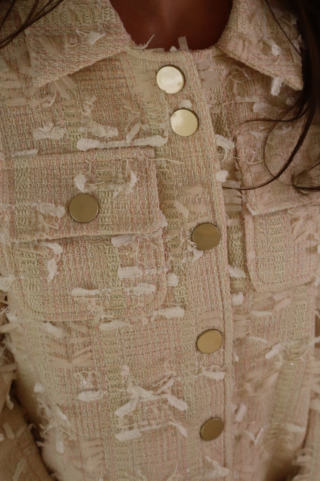 Ivory Blush Textured Jacket