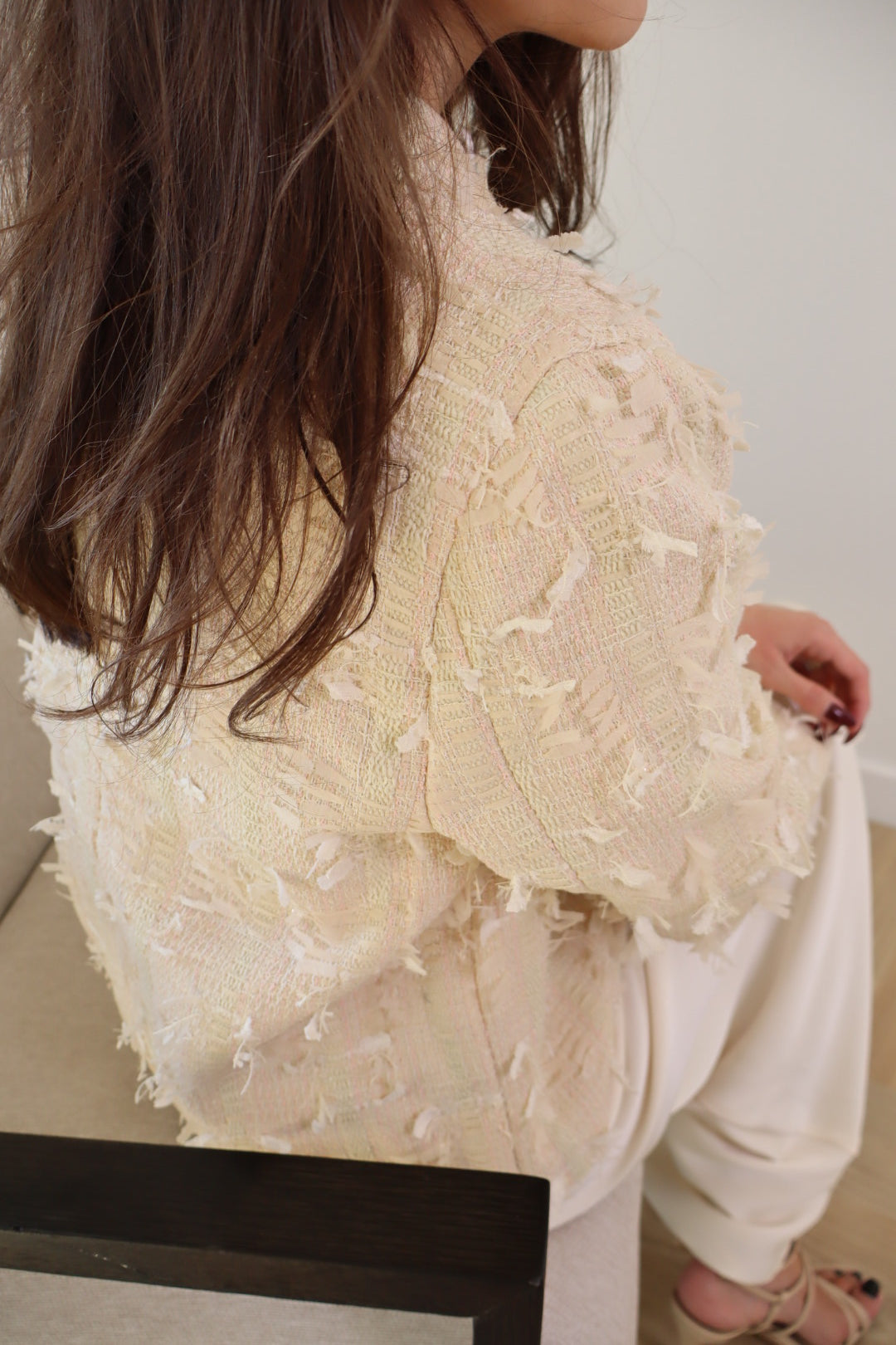Ivory Blush Textured Jacket