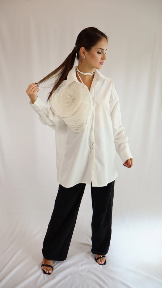 Oversized 3D Flower Shirt