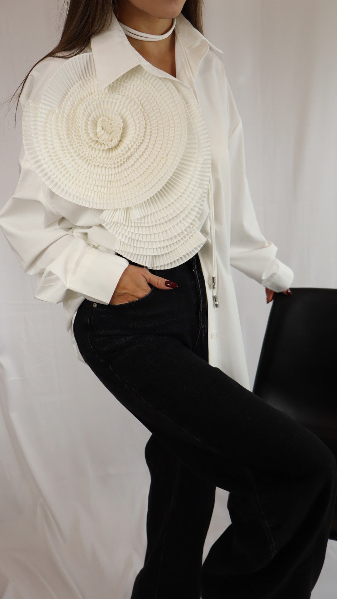 Oversized 3D Flower Shirt