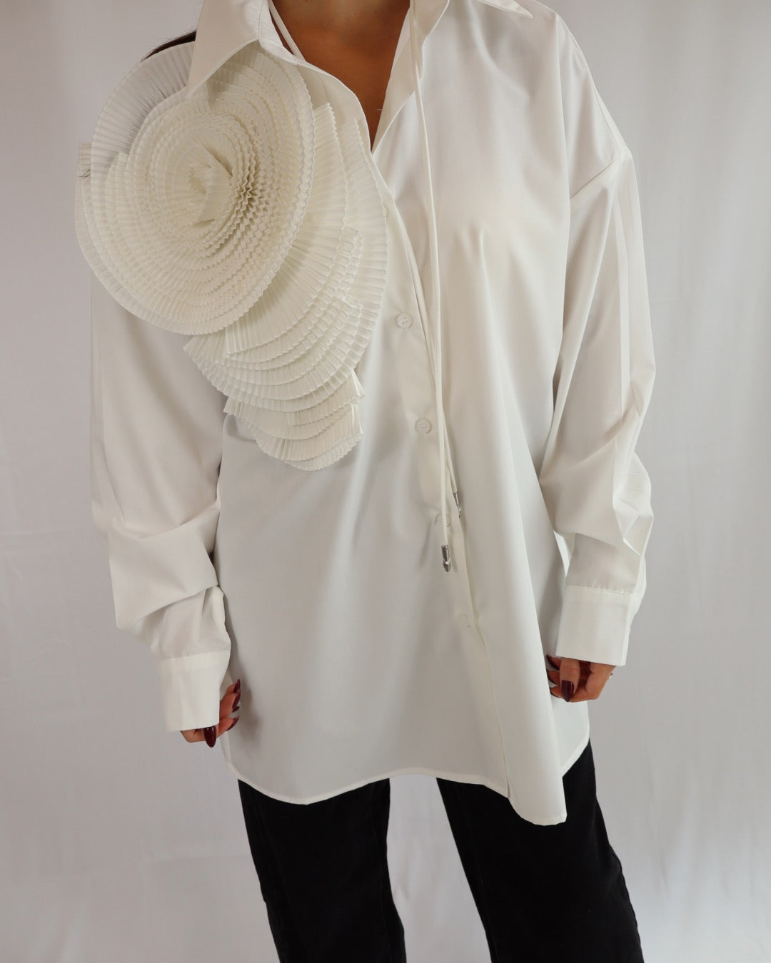 Oversized 3D Flower Shirt