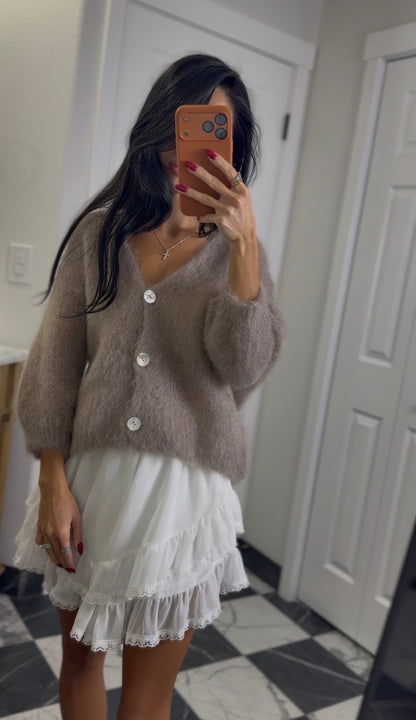 cappuccino mohair cardigan