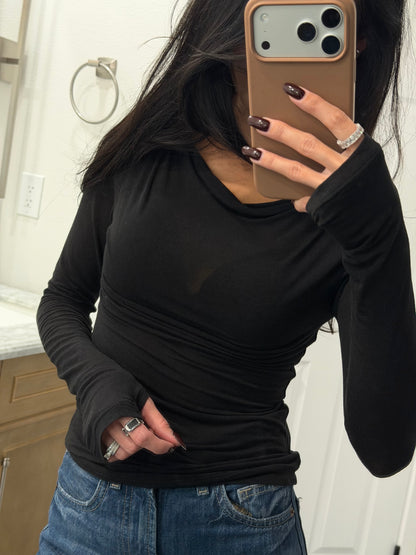 Black Viscose blend top