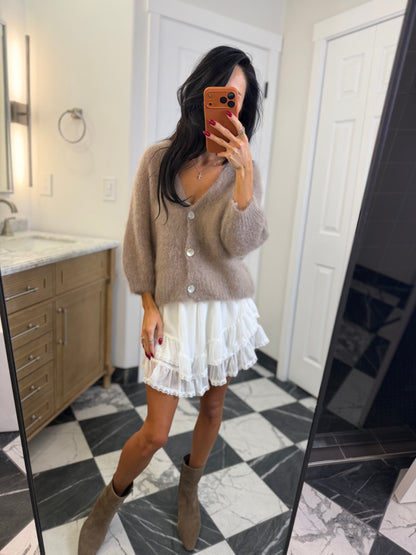 cappuccino mohair cardigan