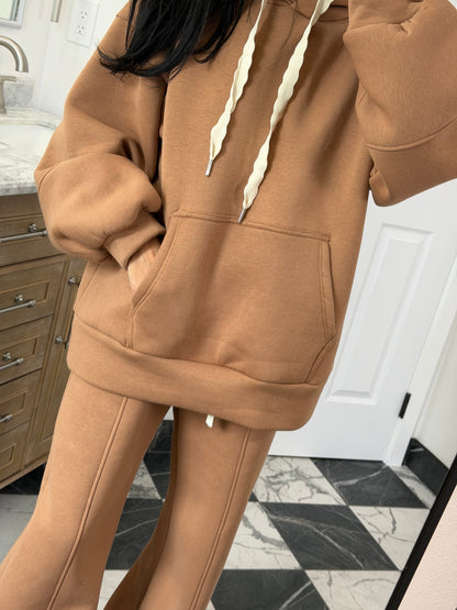 cozy caramel hoodie set