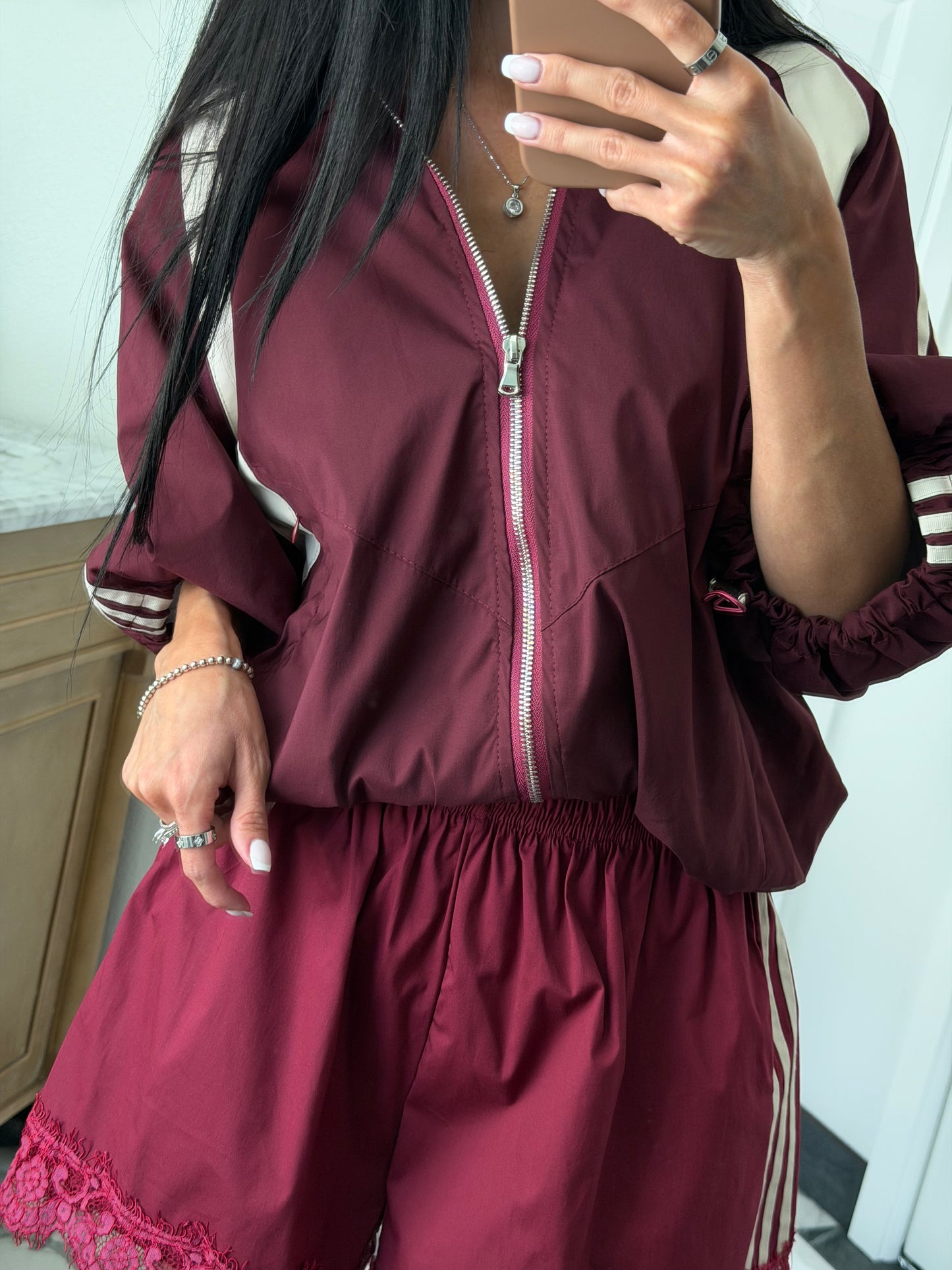 Wine Bomber Jacket