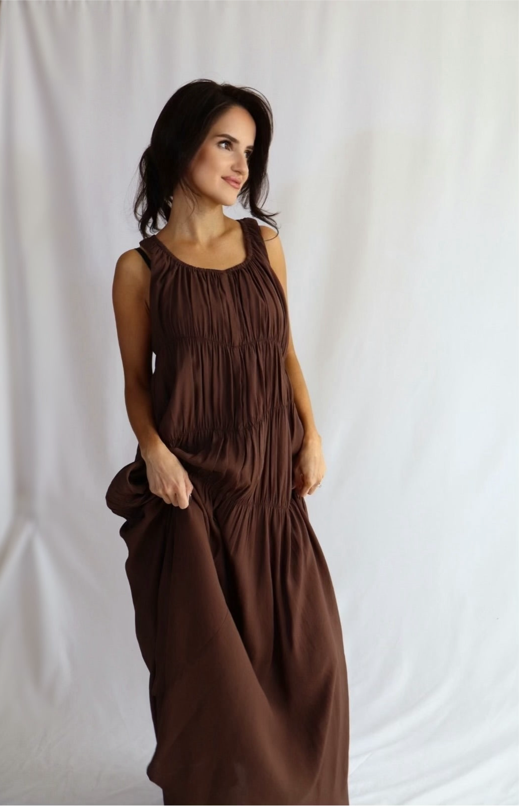 Chocolate midi dress