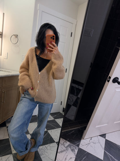 caramel mohair cardigan