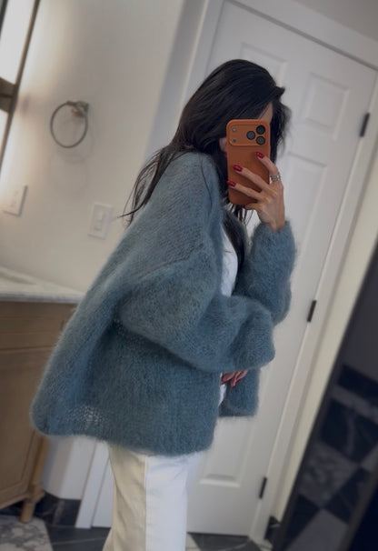 fluffy mohair cardigan